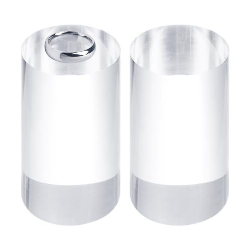 uxcell 2pcs Acrylic Cylinder Display Blocks, 60 x 100 mm/2.4" x 3.9" Clear Jewelry Display Base Polished Cube Riser Stand Display Holder Base for Ring Jewelry Cosmetics Crafts - size: 60 x 100mm