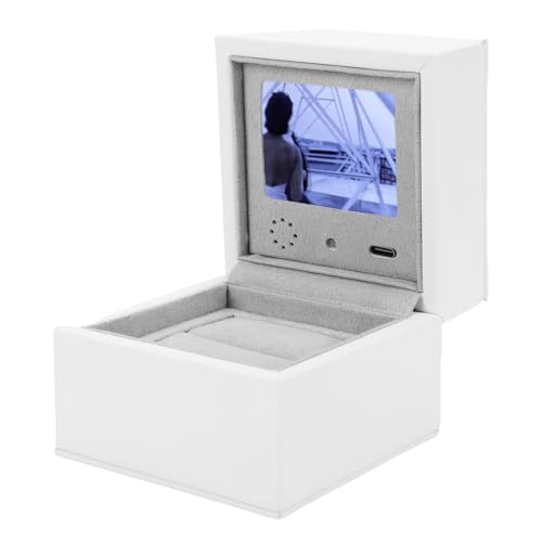 Smart Video Jewelry Box with LCD Screen, High End Personalized Ring Storage Case for Anniversaries Weddings