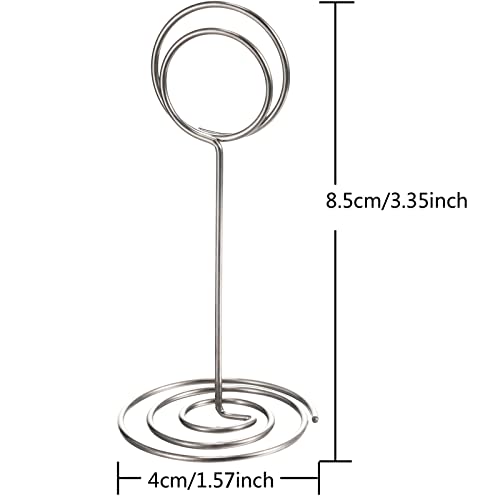 TecUnite 24 Pieces 3.35 Inch Table Number Holder Place Card Photo Holder Picture Name Menu Clips Memo Cards Stand for Wedding Reception Anniversary Birthday Party Centerpieces (Silver) - color: Silver