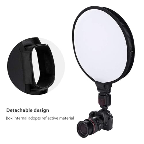 Flash Diffuser, Round Softbox Speedlight Softbox 40cm Portable Flash Diffuser Universal Speedlite Softbox Diffuser for Speedlight Camera Flash Diffuser Diffuser Cap Photography Camera Accessories