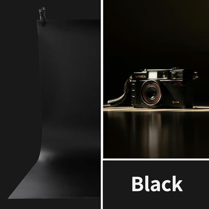 Meking 31.5x59.06 Inch PVC Backdrop, Matte Black Background for Photography Vinyl Backdrops for Product Photography,Portrait Shoots and Photo Studio - color: Matte||BLACK