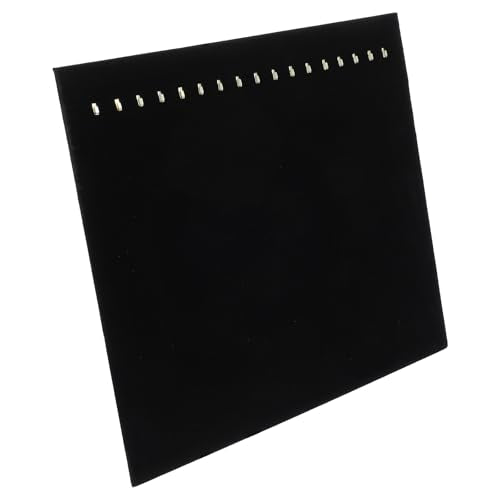 3 Pack Black Velvet Jewelry Display Stands – 17 Hook Necklace Organizer Boards for Boutique, Pop-Up Shops (15 x 12 x 4.5 Inches)