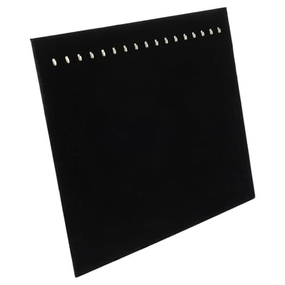 3 Pack Black Velvet Jewelry Display Stands – 17 Hook Necklace Organizer Boards for Boutique, Pop-Up Shops (15 x 12 x 4.5 Inches)