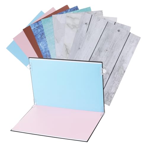 Mikikit 15pcs Photographic Backdrop Set for Product Photography with Carry Bag and Clips, Small Tabletop Photo Shoot Kit for Jewelry, Food, and Cosmetics Backgrounds