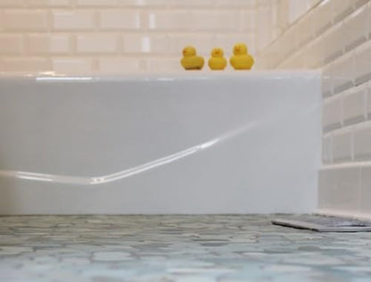 CNK Tile Sea Green XL Jumbo Sliced Pebble Tile - 12" x 12" Polished Natural Stone for Shower Floors Bathroom Backsplashes Patios Fireplaces - Durable Weather-Resistant Easy Installation - Pack of 1