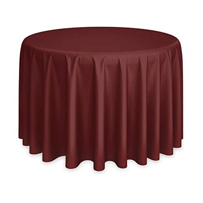 Lann's Linens - 120" Round Premium Tablecloth for Wedding/Banquet/Restaurant - Polyester Fabric Table Cloth - Burgundy - color: Burgundy, size: 120" (Round)