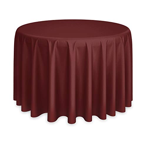 Lann's Linens - 120" Round Premium Tablecloth for Wedding/Banquet/Restaurant - Polyester Fabric Table Cloth - Burgundy - color: Burgundy, size: 120" (Round)