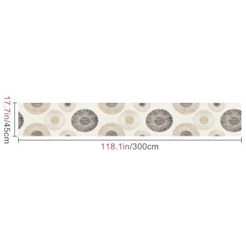 HOMETITUTE Wallpaper Peel and Stick Neutral Beige Geometric Circle Burst Contact Paper Wall Paper Stick 17.7" x 118.1" Self Adhesive Removable Vinyl Wall Covering Bedroom Kitchen Bathroom Home Decor - color: Beige Geometric Circle