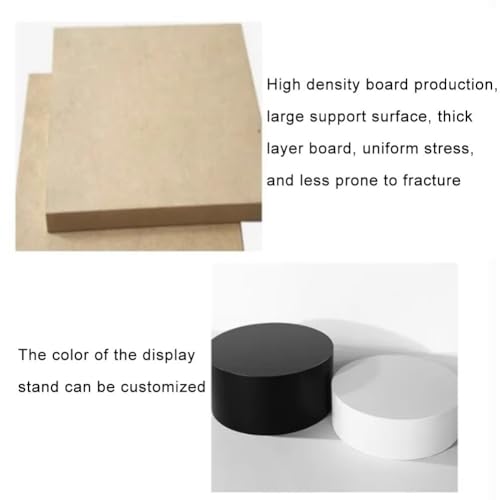 Bridal Shop Pedestal Base Risers - Round Cylinder Display Stands for Mannequins, Photography Props & Clothing Showcase, Large Plinths for Elevated Presentation - size: 50x15cm/19.7x5.9in