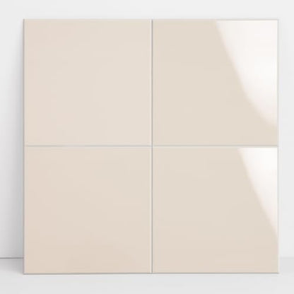 Peel and Stick Tiles for Kitchen Backsplash, New Upgrade Design 9" x9" SPC Square Marble Tiles, Glossy Beige Premium Mosaic Tiles(5-Sheet) - color: Beige, size: 5-sheet