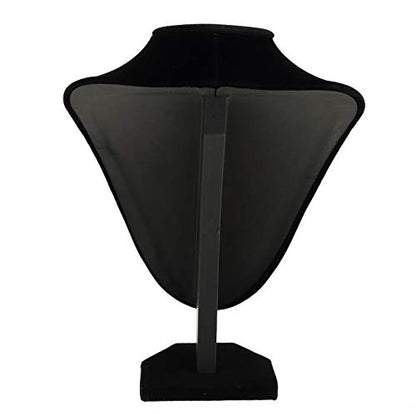 Foraineam 3 Pack Black Velvet Necklace Bust Display 3D Jewelry Chain Organizer Mannequin Model Display Stand Holder