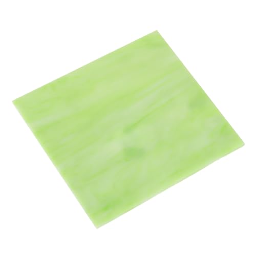 MECCANIXITY Stained Glass Sheet Mosaic Tile 3.9 Inch x 3.9 Inch Light Green Stained Glass Sheets for Crafts DIY, Art Project - color: Light Green
