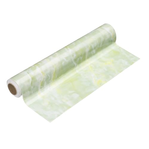 HARFINGTON Wood Grain Wallpaper Border 12" x 16.4ft PVC Self-Adhesive Textured Frame Sticker Waterproof Wall Decorative Wallpaper for Floor Door Table Cabinets Desk, Agate Green - color: Agate Green, size: 12" x 16.4ft