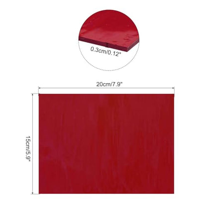 MECCANIXITY Stained Glass Sheet Mosaic Tile 7.9 Inch x 5.9 Inch Red Stained Glass Sheets for Crafts DIY Art Project - color: Red