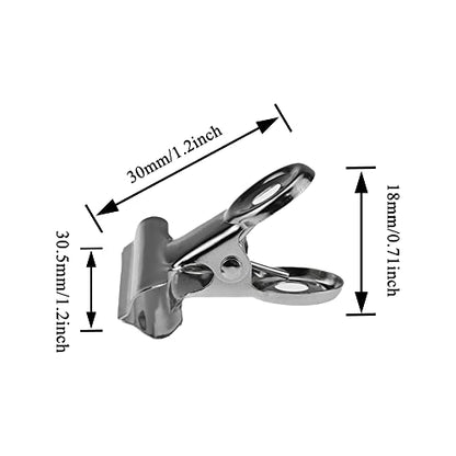 HAHIYO 1.25inch Silver Bulldog Clips Metal File Hinge Binder Clips Clamps Save Space Strong Spring Jaws Rock Solid Grip Book Lay Flat Deburred Edge for Hang Photos Wall Grid Dog Food 20PCS - size: Silver-1.25in-20P