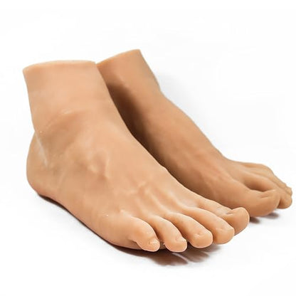 1 Pair Silicone Lifesize Male Mannequin Foot with Bone Display Jewerly Sandal Shoe Sock Display Art Sketch （4201） ( Size : Bone ) - size: Bone