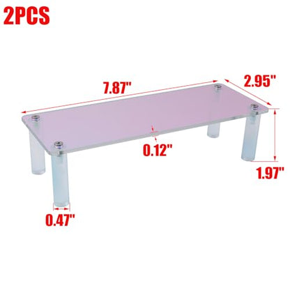 MY MIRONEY 2PCS Acrylic Display Stand Iridescent Display Shelf Figurines Organizer Cupcakes Holder for Cake Food Desserts Figurines Collectibles Perfume Jewelry Makeup(7.87" x 2.95" x 1.97") - size: 7.87" x 2.95" x 1.97"