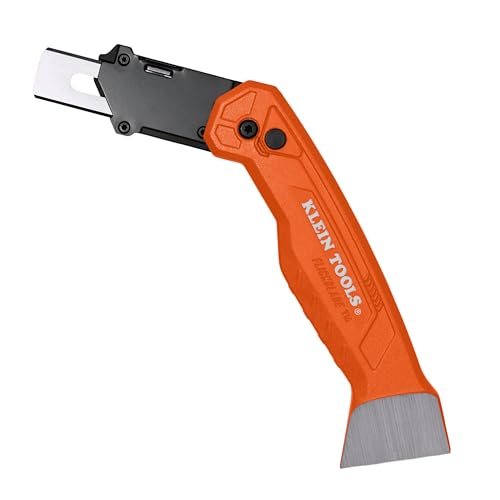 Klein Tools 44310 FLICKBLADE Carpet Blade Folding Utility Knife, Two Locking Positions at 135-Degree and 180-Degree, Integrated Tucking Tool, Tool-Free Blade Change, Durable Aluminum Body - style: Flickblade Carpet Knife