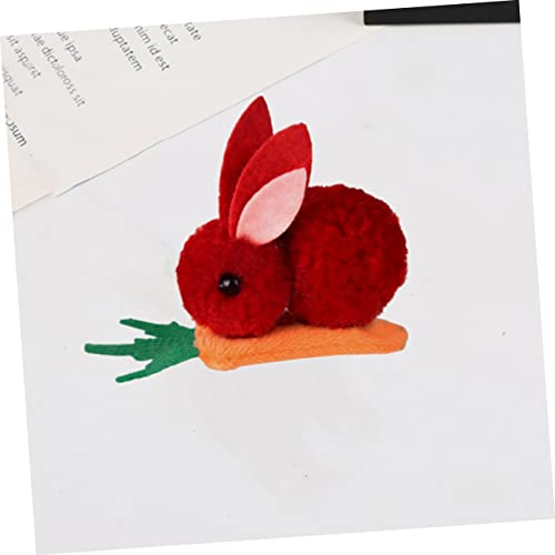 2pcs Plush Hair Clips Carrot Design for Boy Girl Cute Cartoon Hair Accessories for Girls for Easter Celebrations and Party Photo Props