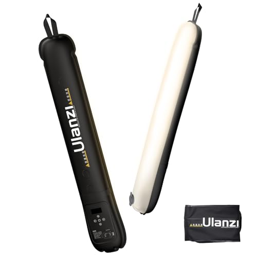 Ulanzi UA12 Bi-Color Inflatable Tube Light, Foldable LED Video Light for Photography, 2700K-6500K, 12W 2500mAh Rechargeable Photography Light Bar 1/4" Mount LED Lighting Wand Stick for Video Shooting - size: 12W Bi Color
