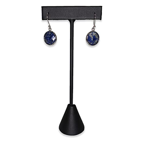 6Pcs Set Earring T Stand Display Set, Jewelry Display Stand for Showroom and Tradeshow Showcase Displays, various materials, 4 1/2 H in; 5 3/4 H in; 6 3/4 H in (Black Leatherette) - color: Black Leatherette