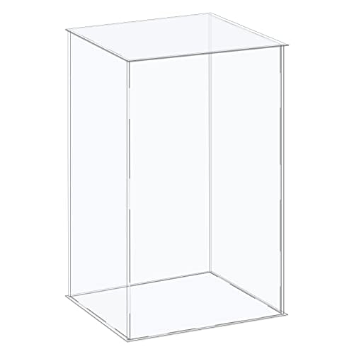 MECCANIXITY Acrylic Display Case Plastic Box Cube Storage Box Clear Assemble Showcase 12.2x10.2x16.1 Inch for Collectibles - size: 12.2x10.2x16.1 Inch