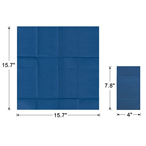 Linen-Feel Navy Blue Paper Napkins, 50 Pcs Cloth Like Dinner Napkins with Built-in Flatware Pocket, Pre-Folded Absorbent Disposable Guest Paper Hand Towels for Bathroom, Weddings Party - color: navy blue