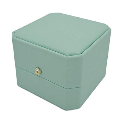 Generic Best Balmy Premium Leather Ring Jewelry Storage Box Gift Box, Ring Earrings Jewelry Counter Display Props (Mint Blue), 2.8L x 2.8W x 2H - color: Mint Blue