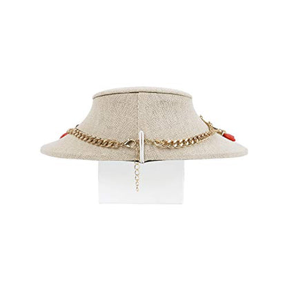 MOOCA 2 Pcs Set Linen Lay Down Necklace Bust Display Jewelry Necklace Chain Jewelry Bust Display Holder Stand, Tan Linen - color: Tan Linen