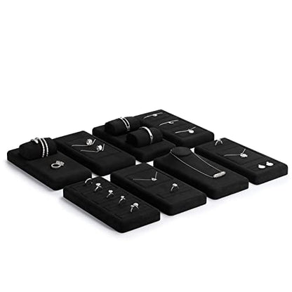 Oirlv Premium Black Microfiber Jewelry Display Tray Jewelry Display Set for Selling Small Bracelet Bangle Display Tray(TT07004) - size: Bracelet/Bangle tray