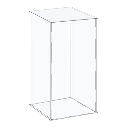 MECCANIXITY Acrylic Display Case Plastic Box Cube Storage Box Clear Assemble Showcase 10.2x10.2x16.1 Inch for Collectibles - size: 10.2x10.2x16.1 Inch