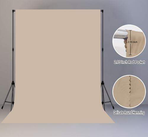 Beige Screen Backdrop 5x7ft Photography Background Meeting Photo Studio Shooting Props - color: Beige, size: 5x7ft