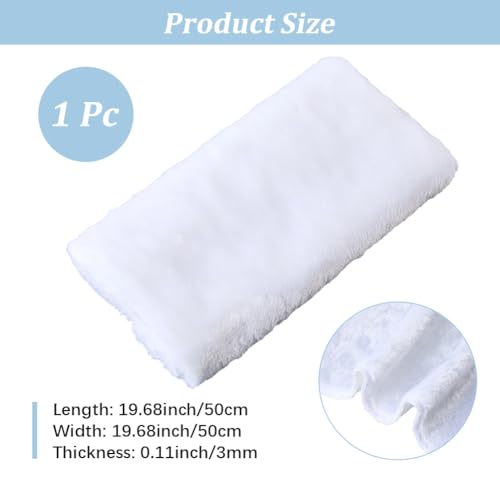 CREATCABIN White Small Fluffy Area Rug Small Product Photo Background Cloth Square Faux Fur Sheepskin Cushion Luxury Photo Props for Tabletop Photography Nail Art Jewelry Display Decor 20x20Inch