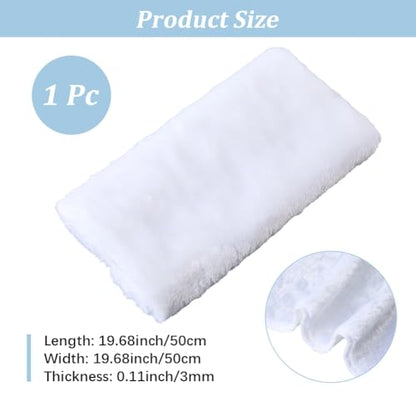 CREATCABIN White Small Fluffy Area Rug Small Product Photo Background Cloth Square Faux Fur Sheepskin Cushion Luxury Photo Props for Tabletop Photography Nail Art Jewelry Display Decor 20x20Inch