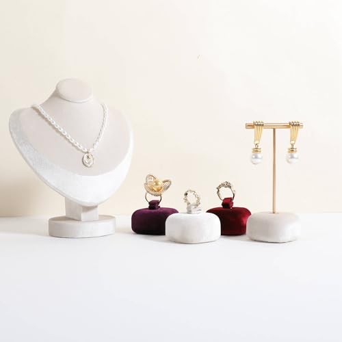 Velvet Earring T Bar Stand Jewelry Display, Earring Display Holder for Selling, Jewelry Storage Organizer【Beige】 - color: Beige