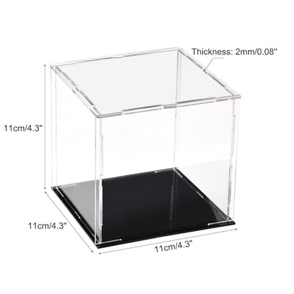 uxcell Acrylic Clear Display Case Box Dustproof Protection Showcase Cube Collectibles Show Box 3.9x3.9x3.9inch - size: 3.9x3.9x3.9 Inch