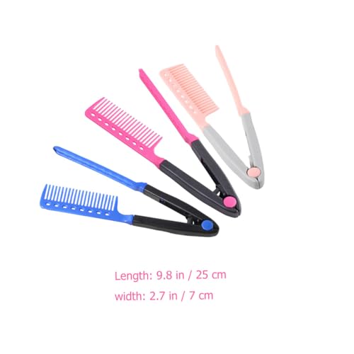 3pcs Foldable V-shaped Hairdressing Straightener Combs for Salon Flat Ironing, Portable Hair Styling Tools for Women and Men