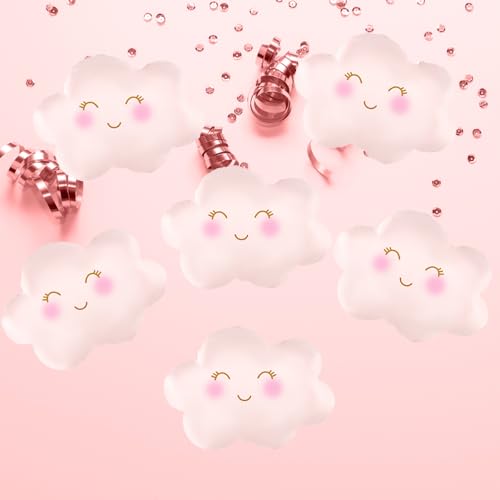 6 PCS Pink Cloud Balloons Cloud Shaped Foil Balloons for Birthday Party Decorations Supplies - color: Pink