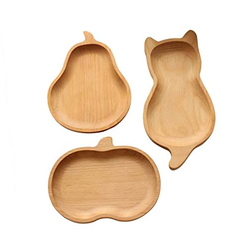 ABOOFAN Beach Wooden Plate Dessert Plate for Kitchen Snack Tray for Restaurant Japanese Style Natural Wood Material Odorless for Photography