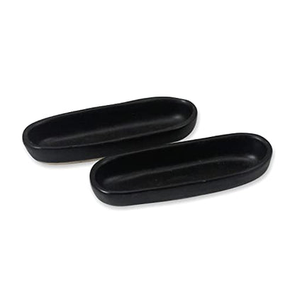 roro Modern Minimalist Matte Black Oval Pinch Bowls – Handmade Ceramic Stoneware, For Spices, Sauces, Q-Tips, Cotton Buds – Set of 2