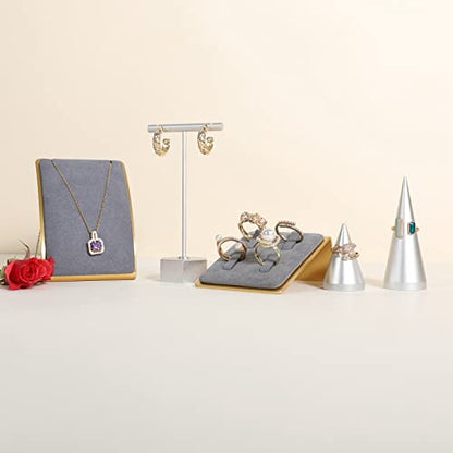 Grey jewelry ring display holder, single cute ring holder for men, ring holder and organizers【Velvet Ring Holder-Grey 】 - color: Gray