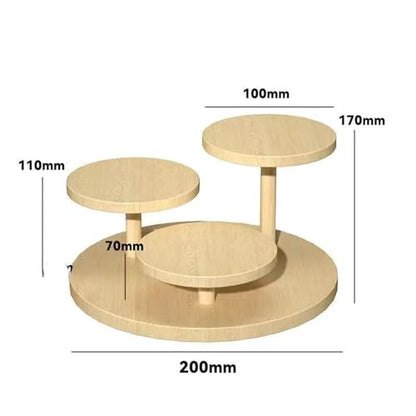 Display Riser Stand Countertop Multi Tier Solid Wood Perfume Holder Cake Stand Storage Rack for Doll Craft Figurine, 3 Layer - color: 3 Layer