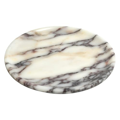 Natural Marble Tray, Coffee Table, Food, Fruit, Paper Cup, Cake Display, Coffee bar, Family Gatherings, Seasonal Holiday Decoration Tray(Viola-Circular-9.8"x9.8"x0.7") - color: Viola-circular-9.8"x9.8"x0.7"