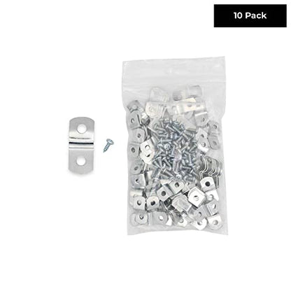 1/4" Depth Flat Offset Mounting Canvas Clips for Picture Framing Pack of 10 Plus #6 X 3/8" Pan-Head Screws Included - color: 10, size: 1/4 Inch