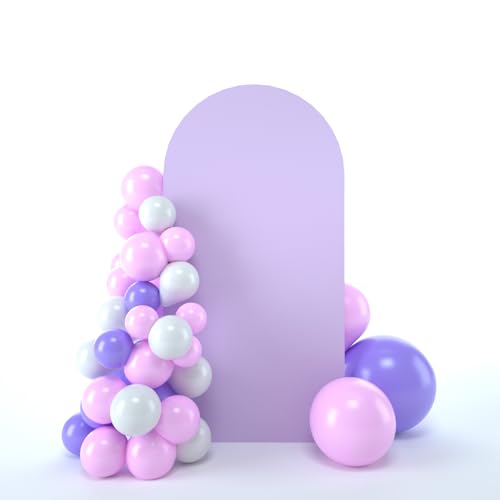 bricia Wedding Arch Backdrop Stand Cover, 6.6FT Double Sided Stretchy Arch Cover Fitted Wedding Birthday Party Banquet Decoration (Lavender 79.2''Lx39.6''W) - color: Lavender, size: 6.6FT