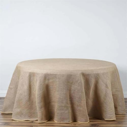 Efavormart 120" Wholesale Natural Rustic Burlap Tablelinens Jute Round Tablecloth for Wedding Event Decoration - color: Natural Rustic, size: 120" (Round)