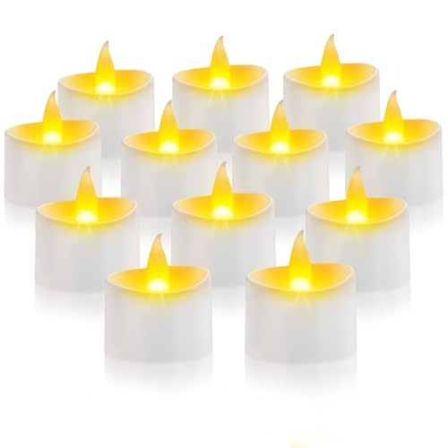 Realistic Flameless LED Tea Lights - Battery-Powered Dancing Flame Candles for Weddings, Halloween, Votives | Safe Child-Resistant, Flickering Ambiance Decor (White Base, 100 Pack) - color: White Base, size: 100 Pack
