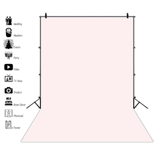 Renaiss 4x6ft Light Pink Backdrop for Photoshoot Portrait Solid Color Chromakey Monochrome Gentle Pale Pink Screen Photography Background Baby Shower Wedding Birthday Party Decors Photo Booth Props - color: Pale Pink, size: 4x6ft