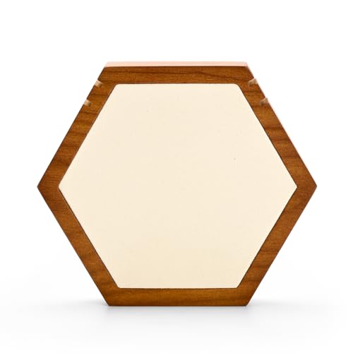 Solid Wood Hexagon Necklace Holder Stand Retail Hanging Jewelry Necklace Stand Display for Vendors(Beige) - color: Beige
