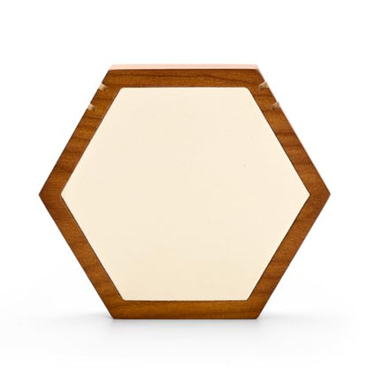 Solid Wood Hexagon Necklace Holder Stand Retail Hanging Jewelry Necklace Stand Display for Vendors(Beige) - color: Beige